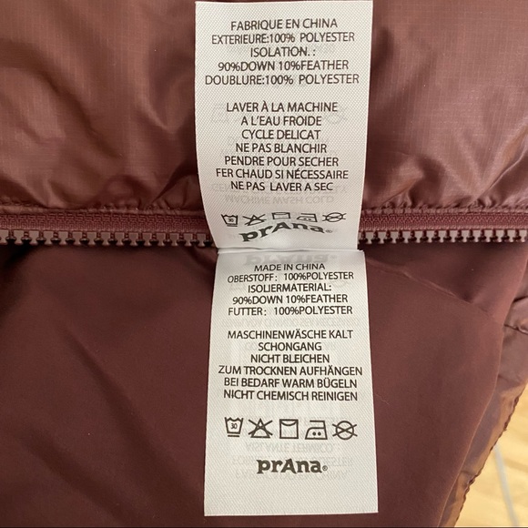 Prana Down Feather Milly Puffer Vest Burgundy/Maroon Size XL - Picture 15 of 16